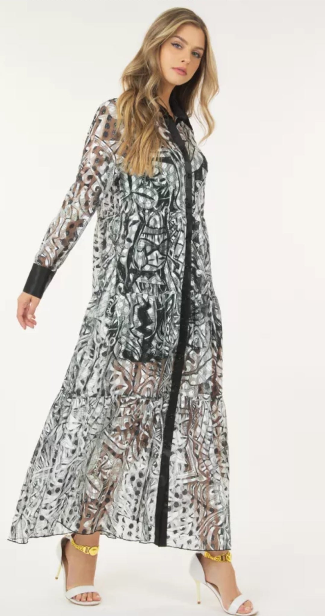 Sheer Print Dress