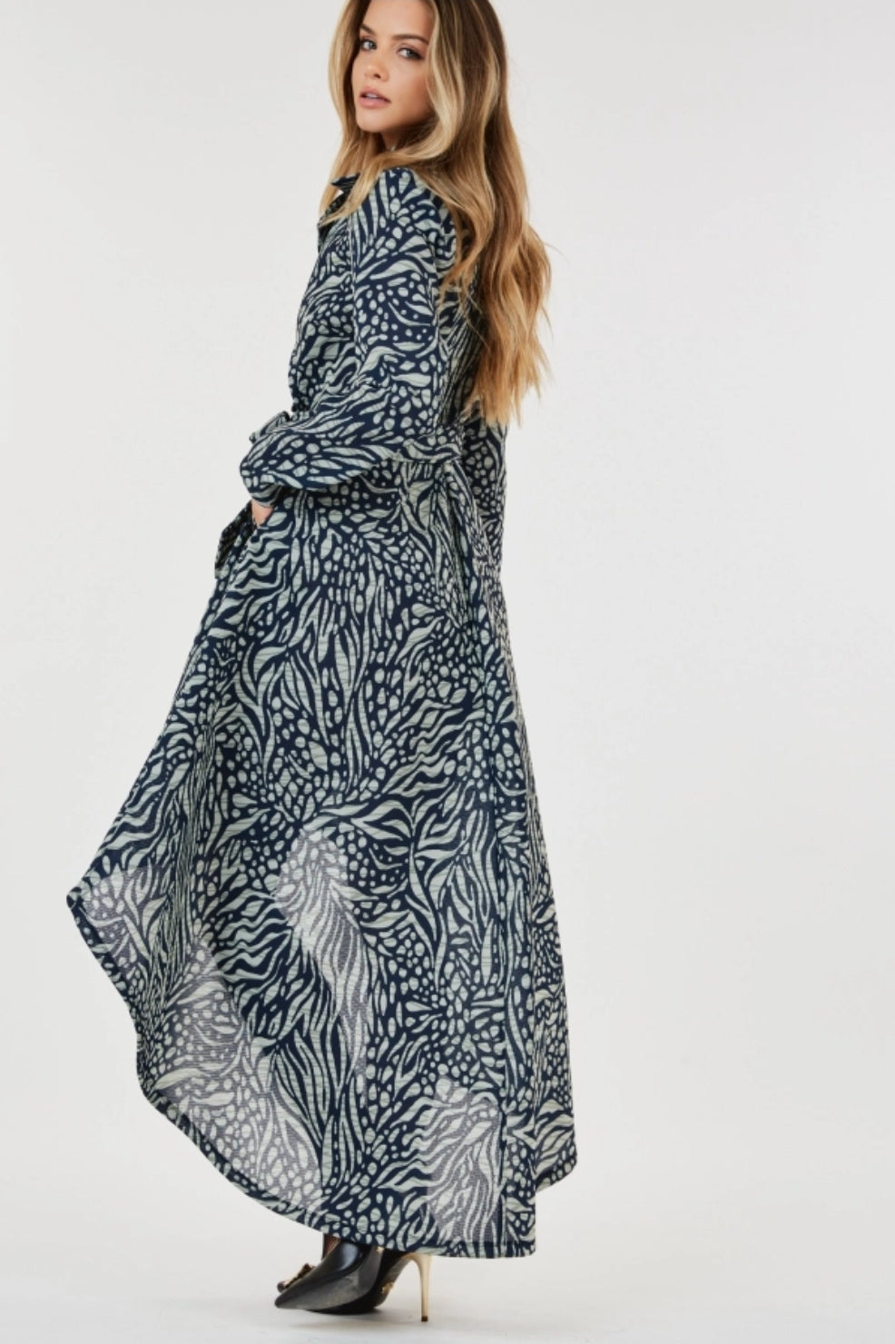 Navy Asymmeteical Coat