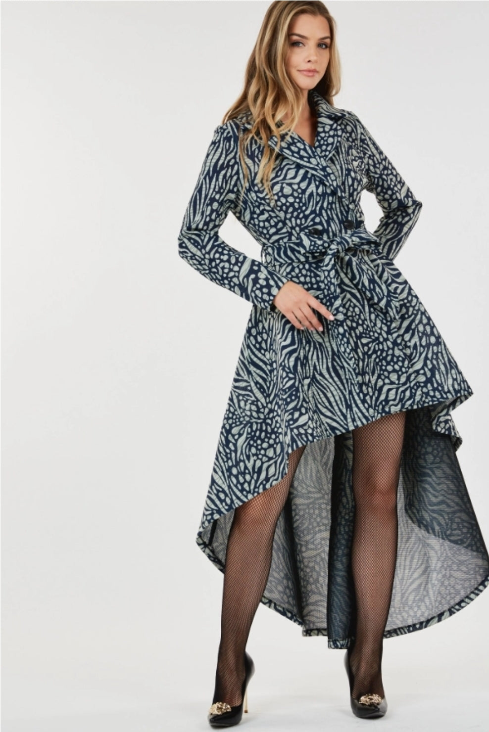 Navy Asymmeteical Coat