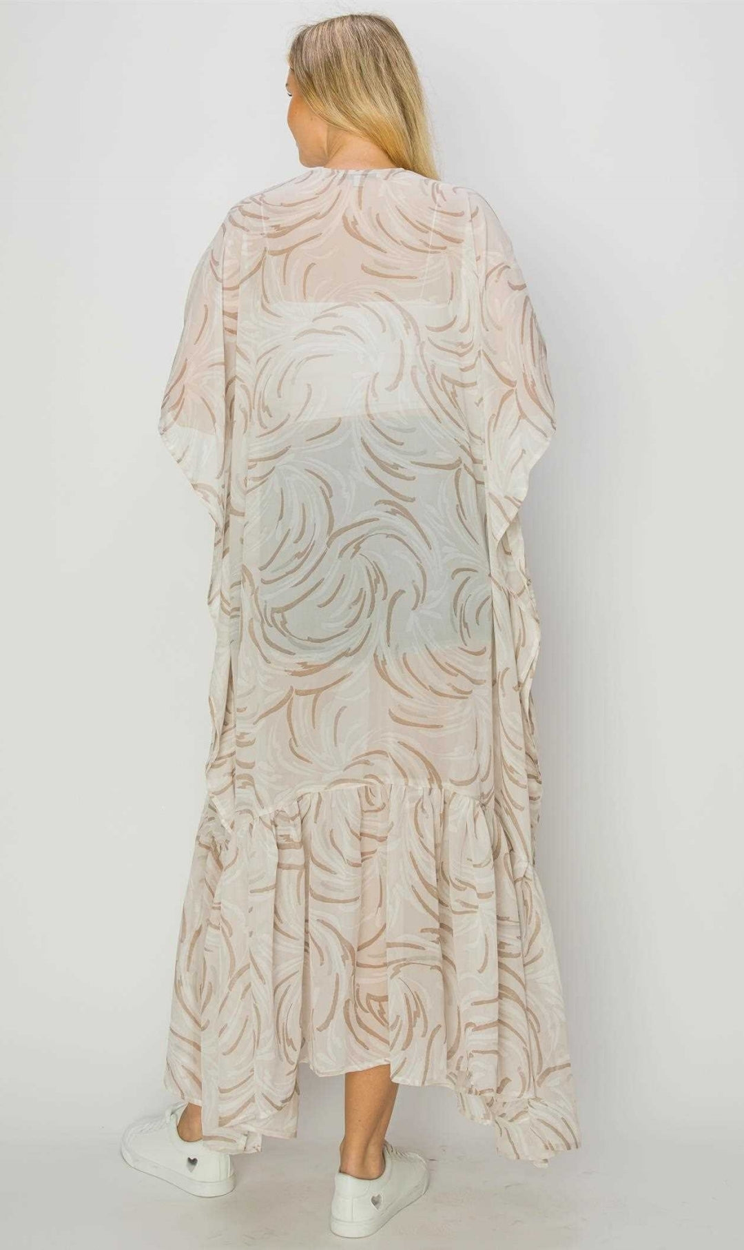 Taupe Chiffon Kimono