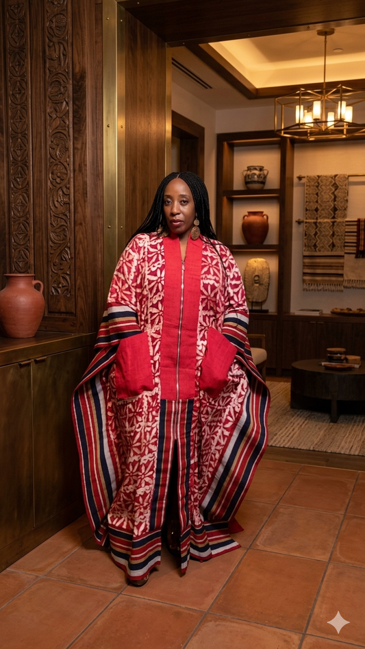 The Empress Floral & Striped Kaftan Set