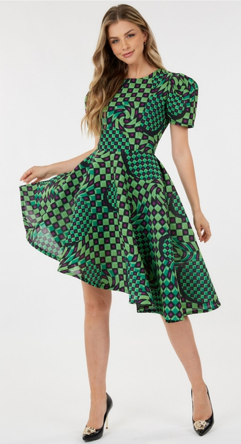 Print Asymmetrical Dress